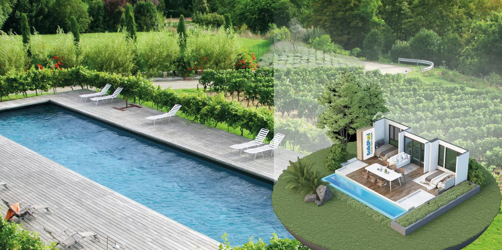 Piscine couloir de nage